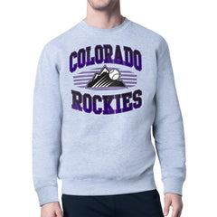 Colorado Rockies Starter Team Grit Graphic Fleece Pullover Sweatshirt - Heather Gray