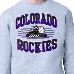 Colorado Rockies Starter Team Grit Graphic Fleece Pullover Sweatshirt - Heather Gray