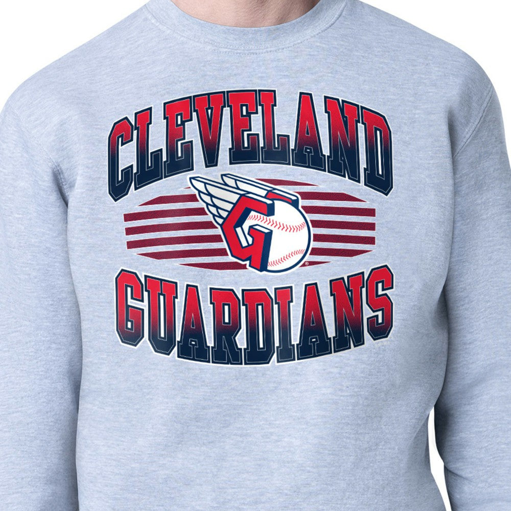 Cleveland Guardians Starter Team Grit Graphic Fleece Pullover Sweatshirt - Heather Gray