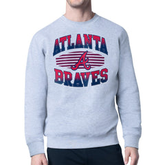 Atlanta Braves Starter Team Grit Graphic Fleece Pullover Sweatshirt - Heather Gray