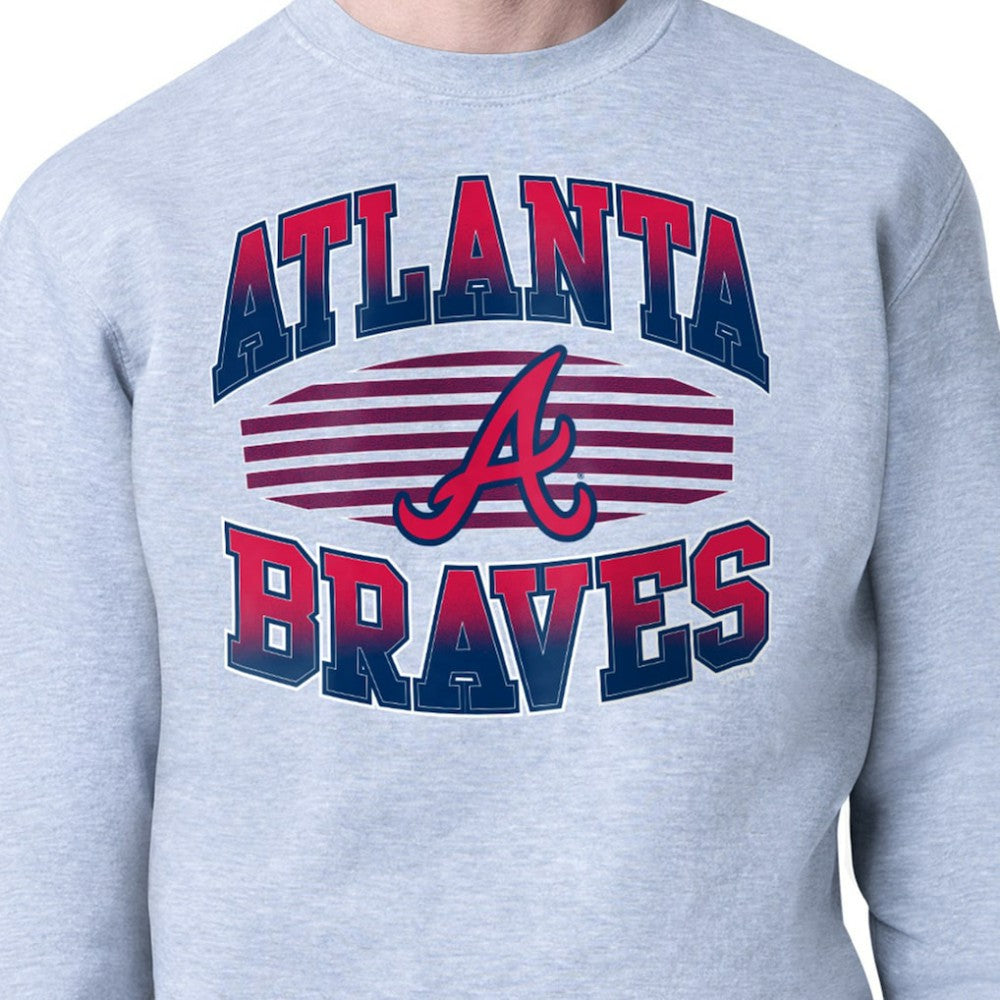 Atlanta Braves Starter Team Grit Graphic Fleece Pullover Sweatshirt - Heather Gray