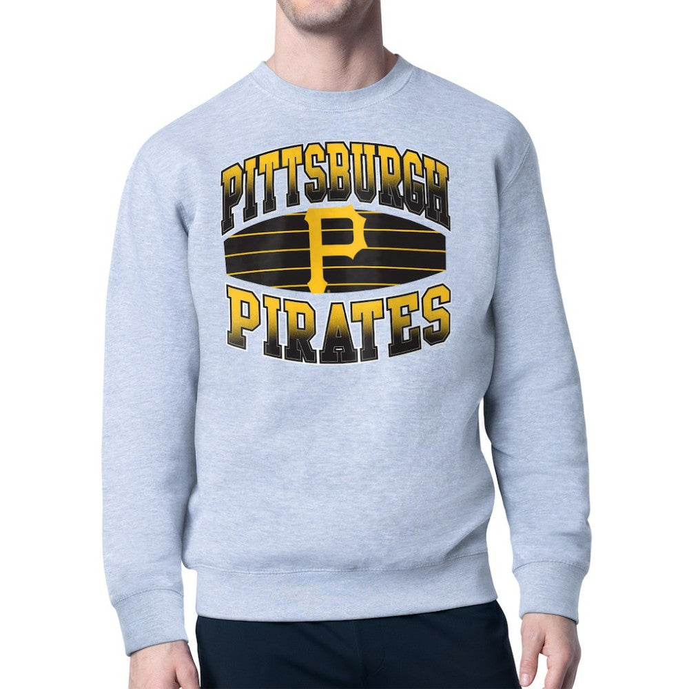 Pittsburgh Pirates Starter Team Grit Graphic Fleece Pullover Sweatshirt - Heather Gray