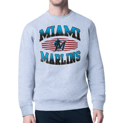 Miami Marlins Starter Team Grit Graphic Fleece Pullover Sweatshirt - Heather Gray