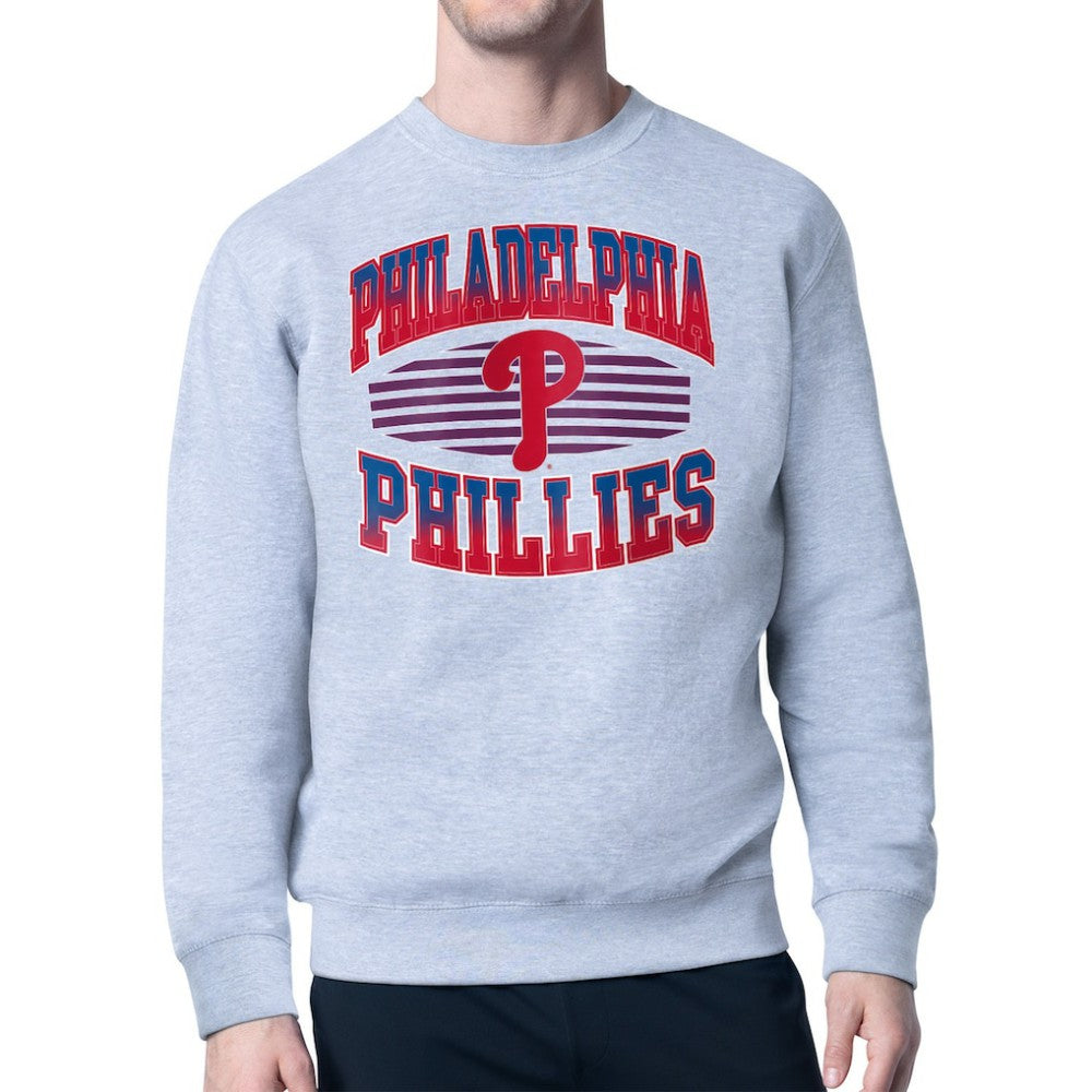 Philadelphia Phillies Starter Team Grit Graphic Fleece Pullover Sweatshirt - Heather Gray
