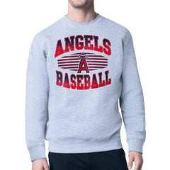 Los Angeles Angels Starter Team Grit Graphic Fleece Pullover Sweatshirt - Heather Gray