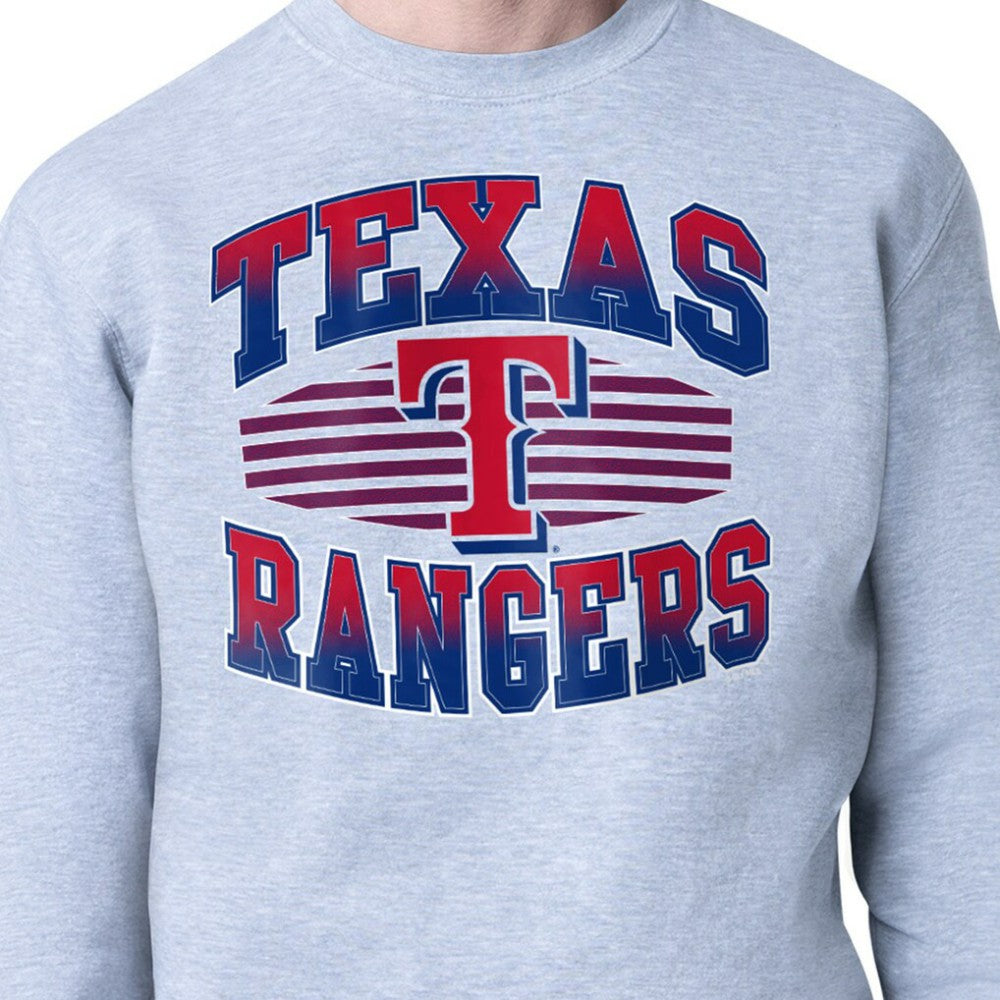 Texas Rangers Starter Team Grit Graphic Fleece Pullover Sweatshirt - Heather Gray