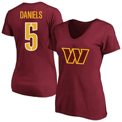 NFL Washington Commanders Jayden Daniels  Women's Plus Size Name & Number T-Shirt
