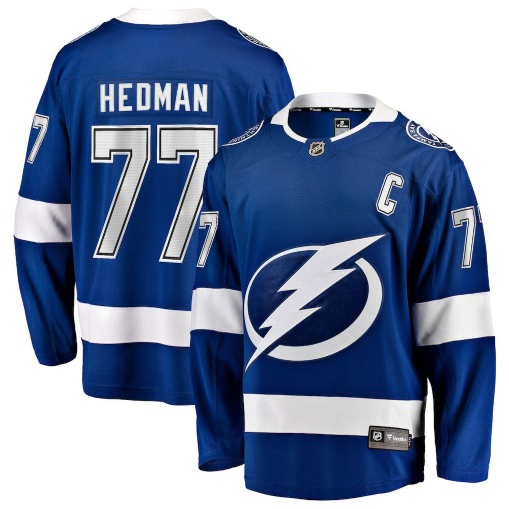 Victor Hedman Tampa Bay Lightning Fanatics Home Captain Patch Breakaway Jersey