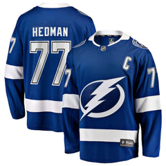 Victor Hedman Tampa Bay Lightning Fanatics Home Captain Patch Breakaway Jersey