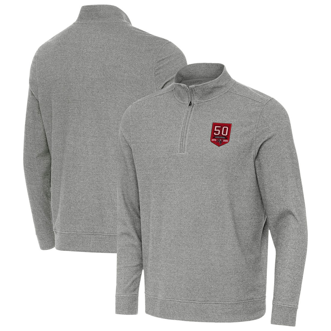 NFL Tampa Bay Buccaneers Antigua 50th Season Subtle Quarter-Zip Sweatshirt