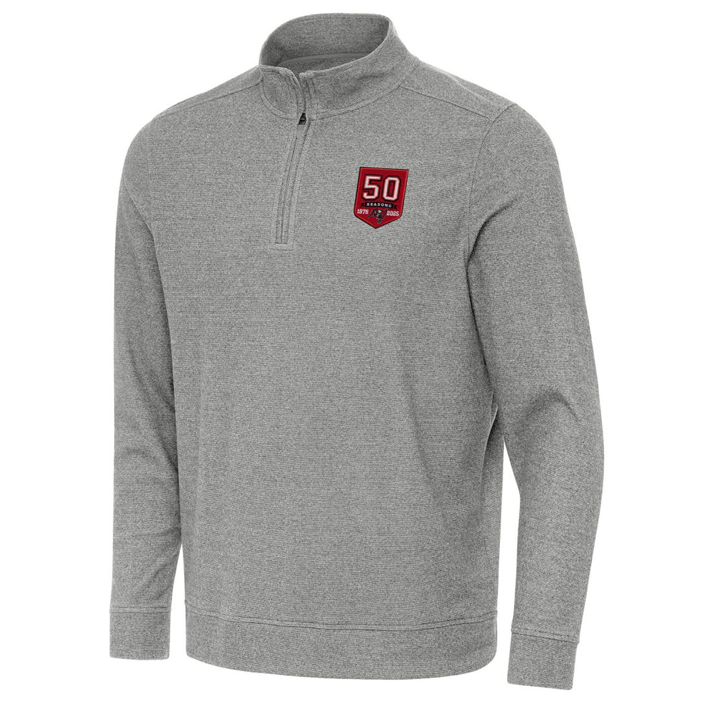 NFL Tampa Bay Buccaneers Antigua 50th Season Subtle Quarter-Zip Sweatshirt