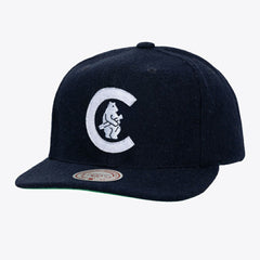 Chicago Cubs Unisex Vintage Fit Melton Wool Adjustable Hat - Navy