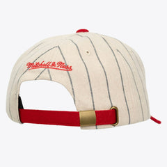 Boston Red Sox Unisex Vintage Ground Melton Wool Pinstripe Adjustable Hat - Cream | Mitchell & Ness