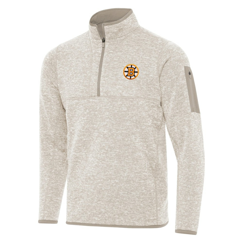 Boston Bruins Antigua Fortune Quarter-Zip Pullover Jacket