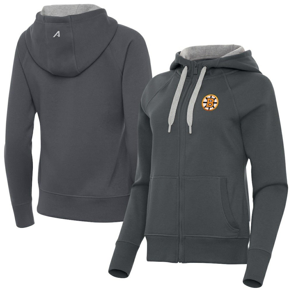 Boston Bruins Antigua Women's Victory Full-Zip Hoodie