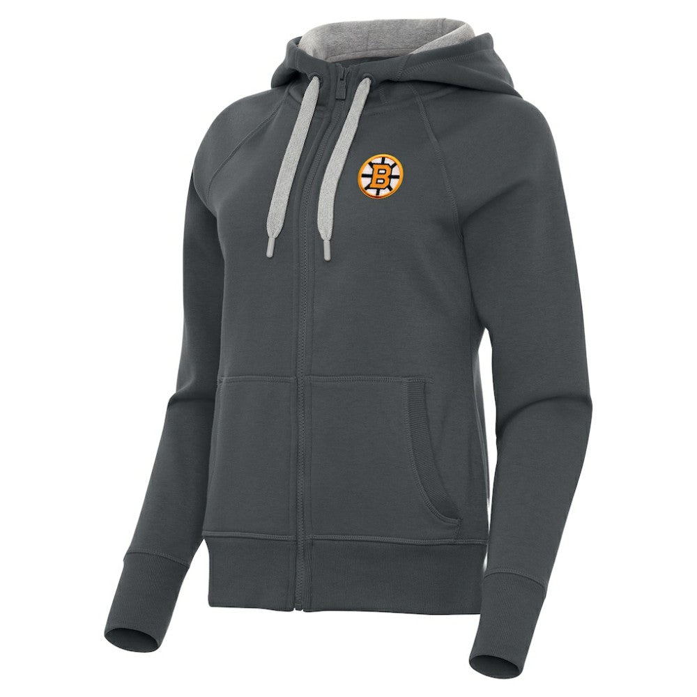 Boston Bruins Antigua Women's Victory Full-Zip Hoodie