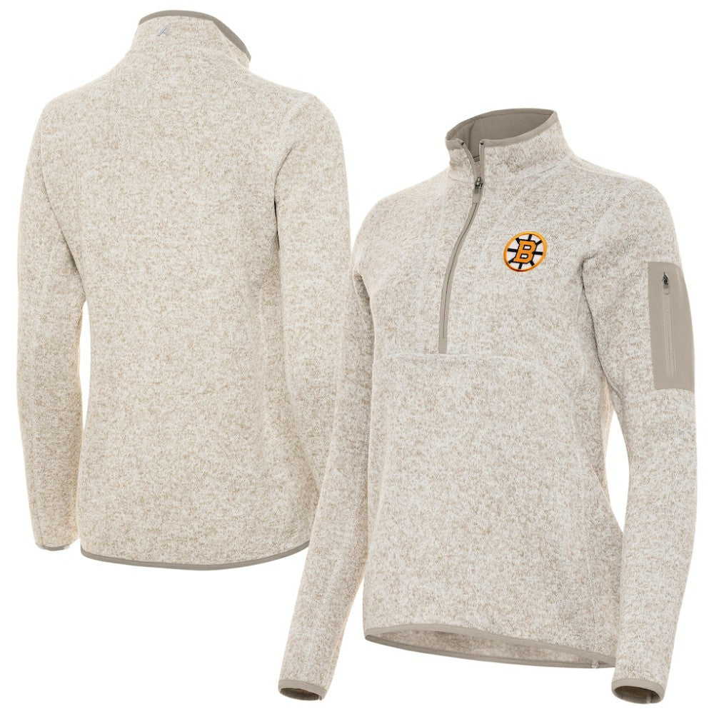 Boston Bruins Antigua Women's Fortune Half-Zip Pullover
