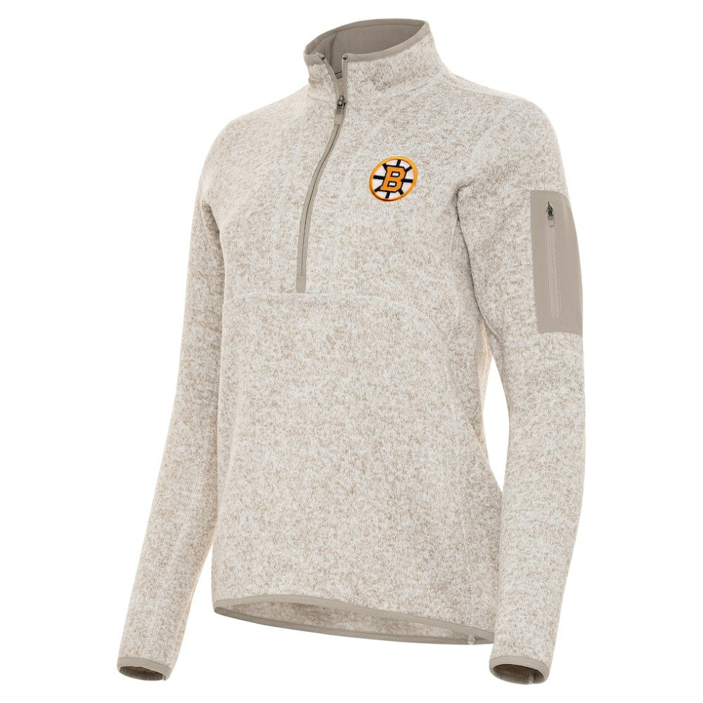 Boston Bruins Antigua Women's Fortune Half-Zip Pullover