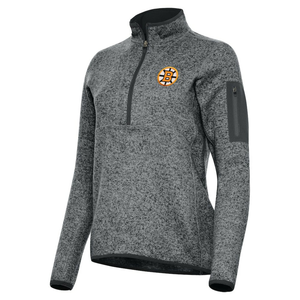 Boston Bruins Antigua Women's Fortune Half-Zip Pullover