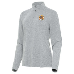 Boston Bruins Antigua Mentor Long Sleeve Quarter-Zip Mock Polo