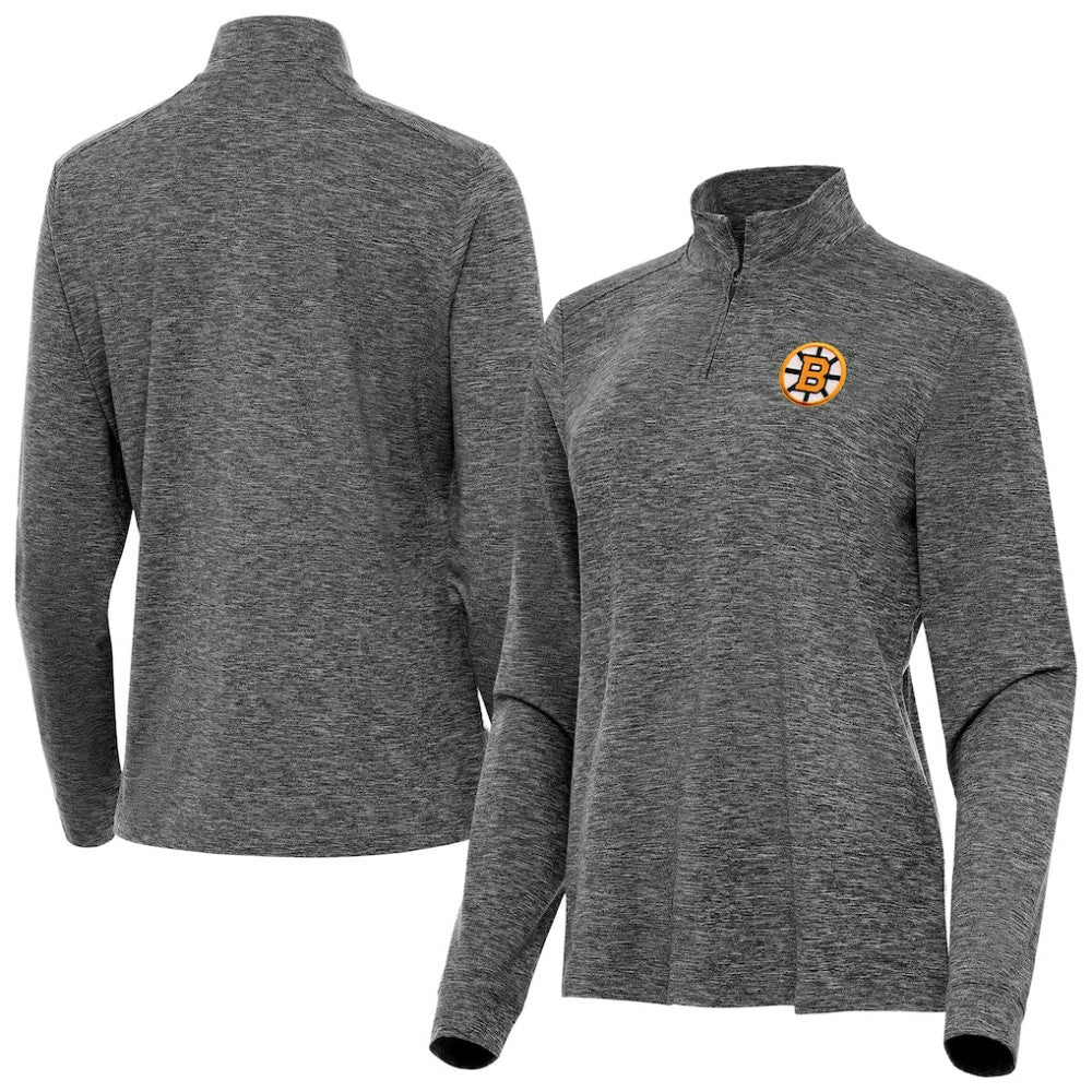 Boston Bruins Antigua Mentor Long Sleeve Quarter-Zip Mock Polo