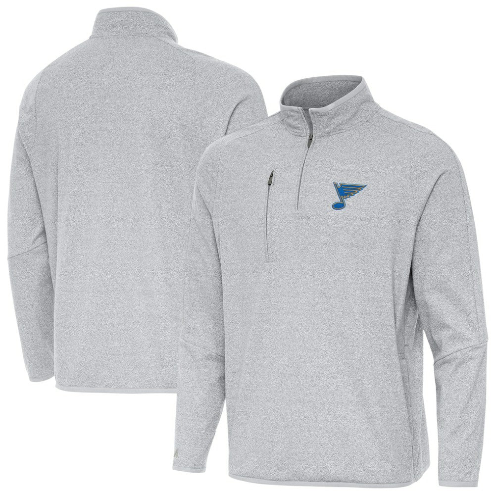 St. Louis Blues Antigua Certain Tri-Blend Quarter-Zip Top