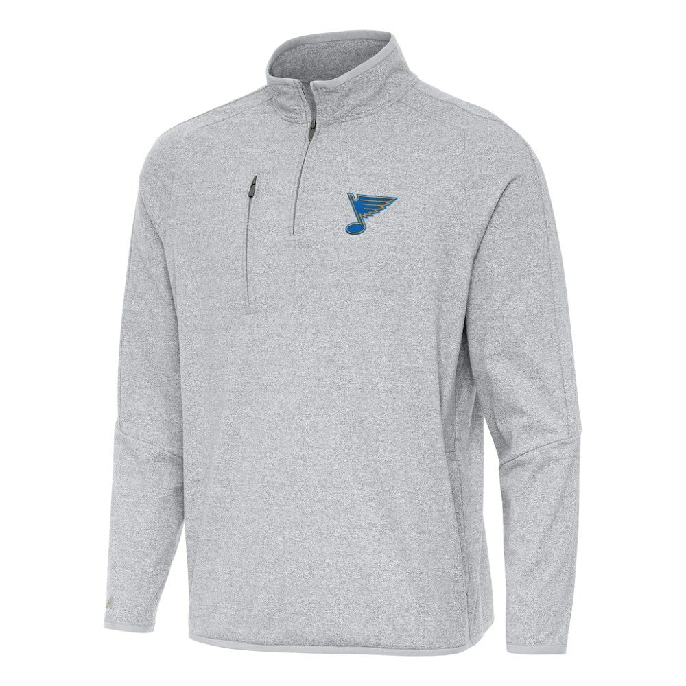 St. Louis Blues Antigua Certain Tri-Blend Quarter-Zip Top