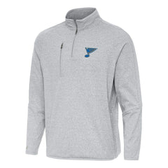 St. Louis Blues Antigua Certain Tri-Blend Quarter-Zip Top