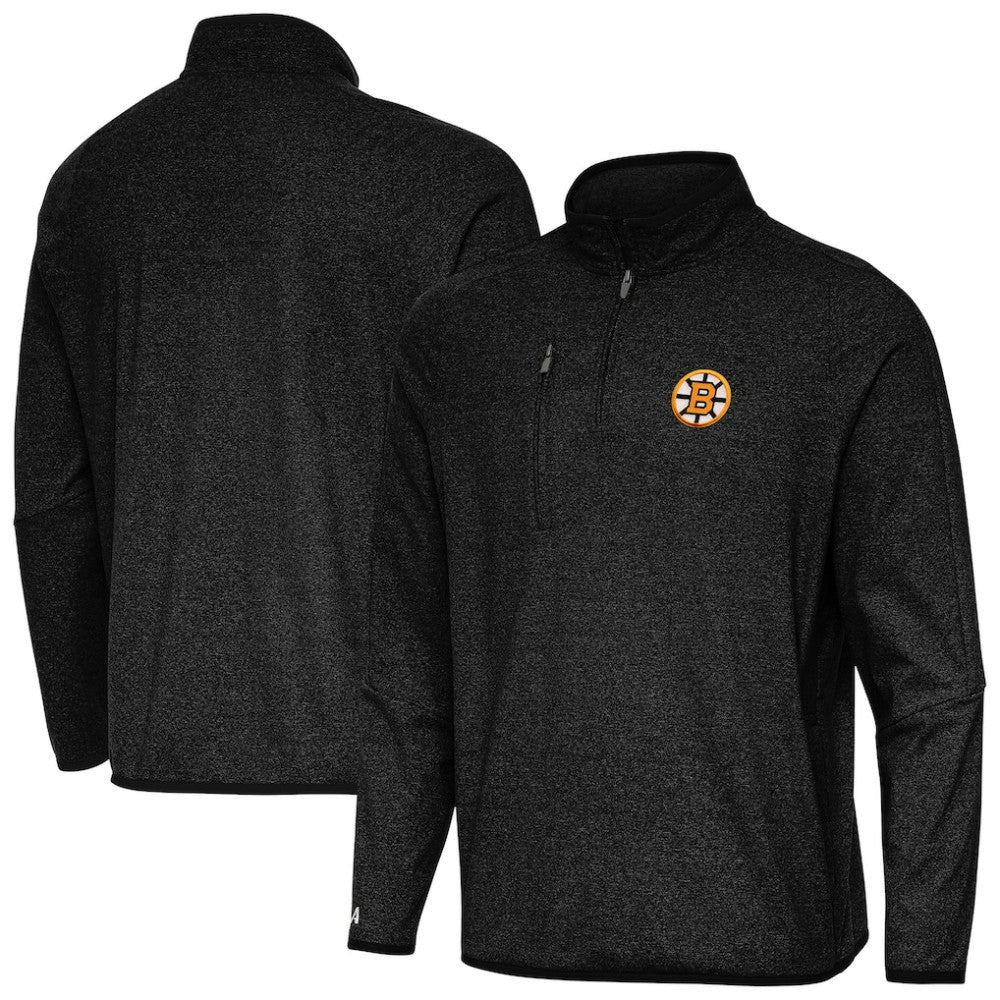 Boston Bruins Antigua Certain Tri-Blend Quarter-Zip Top