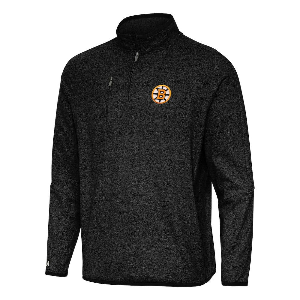 Boston Bruins Antigua Certain Tri-Blend Quarter-Zip Top