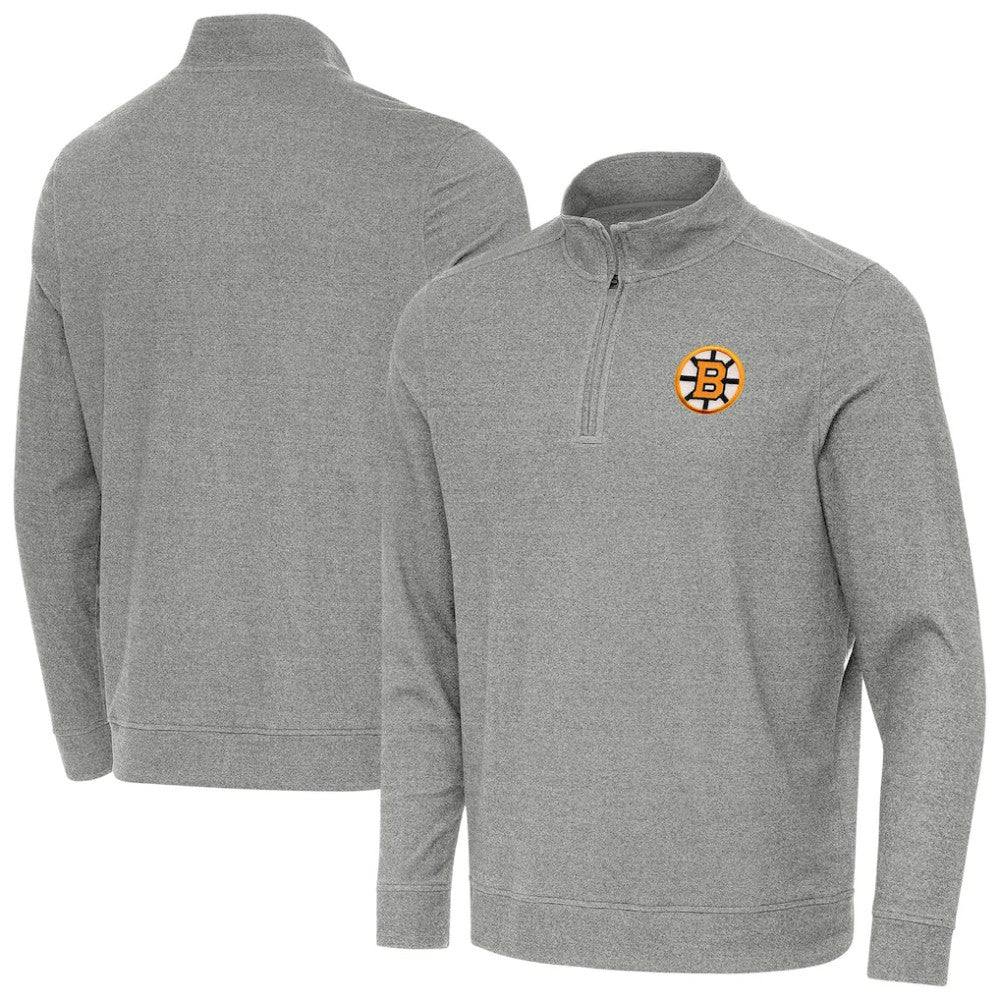Boston Bruins Antigua Subtle Quarter-Zip Sweatshirt