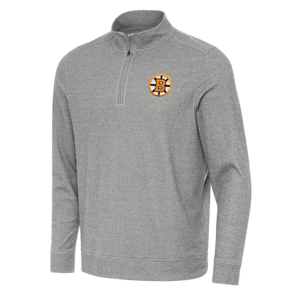 Boston Bruins Antigua Subtle Quarter-Zip Sweatshirt