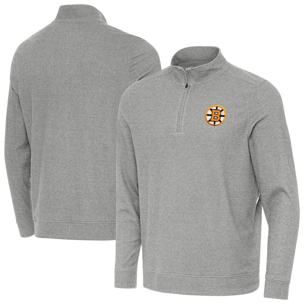 Boston Bruins Antigua Subtle Quarter-Zip Sweatshirt