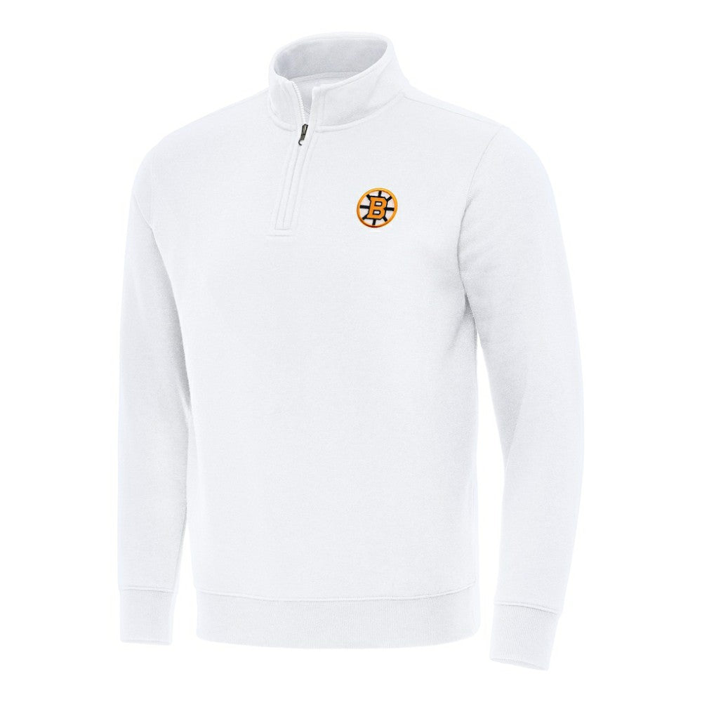 Boston Bruins Antigua Victory Quarter-Zip Pullover Top