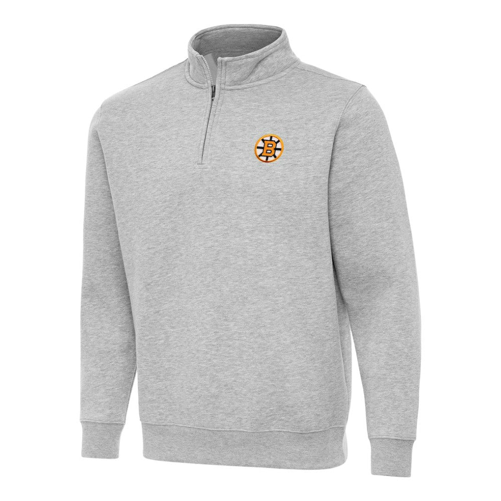 Boston Bruins Antigua Victory Quarter-Zip Pullover Top