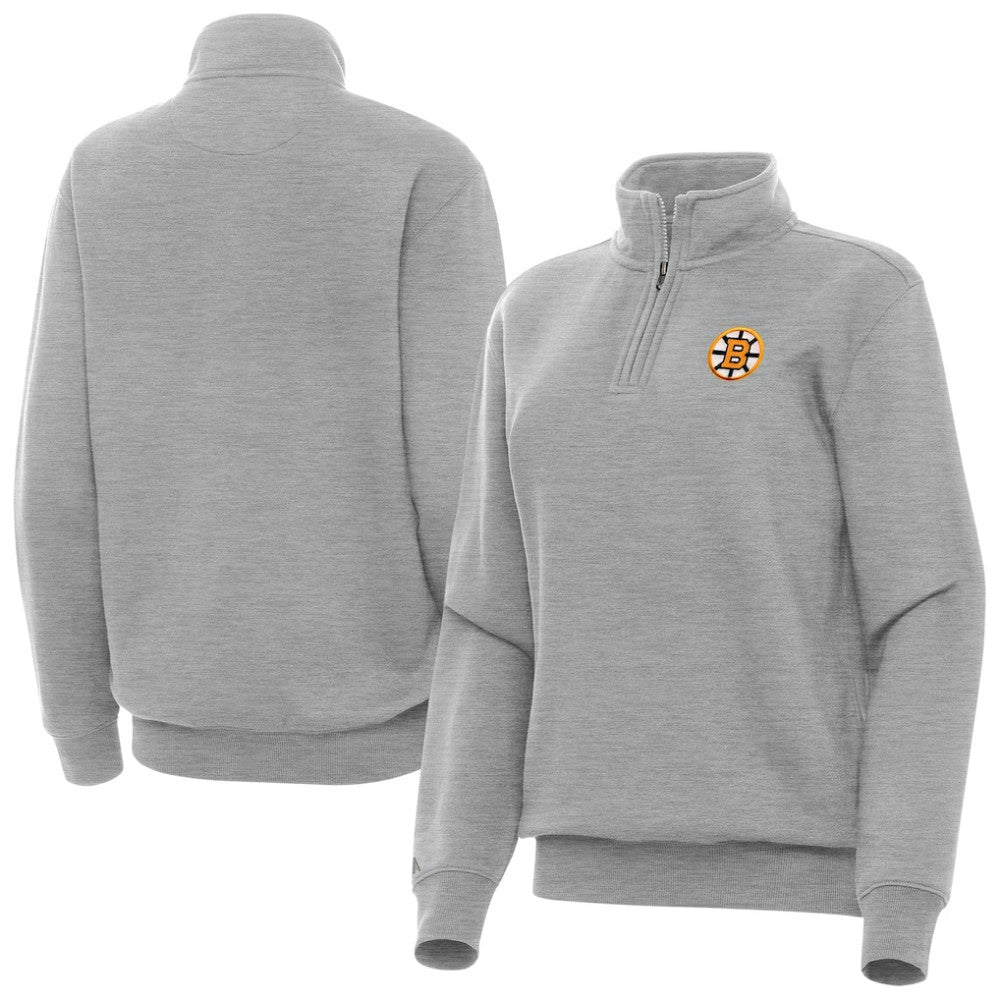 Boston Bruins Antigua Women's Victory Quarter-Zip Pullover Top