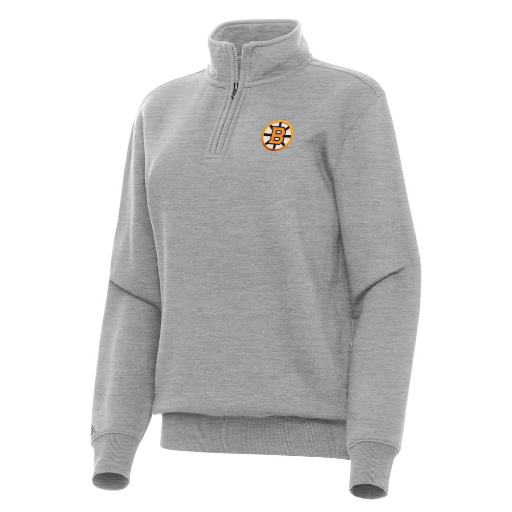 Boston Bruins Antigua Women's Victory Quarter-Zip Pullover Top
