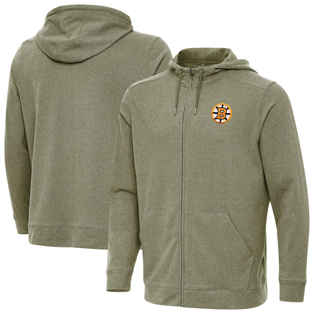 Boston Bruins Antigua Effortless Full-Zip Hoodie