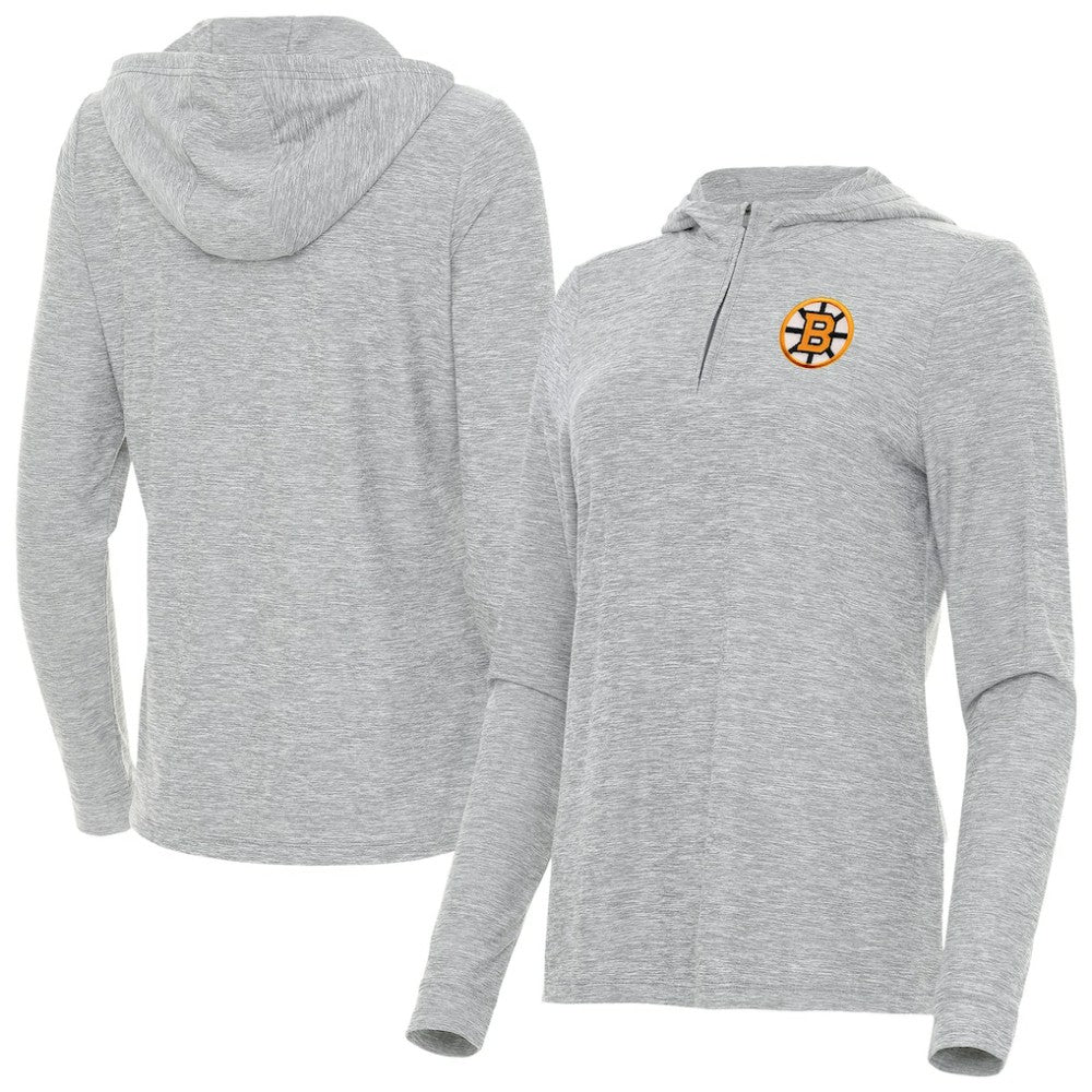 Boston Bruins Antigua Women's Daybreak Quarter-Zip Hoodie