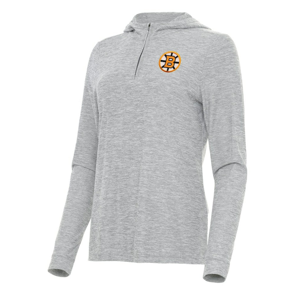Boston Bruins Antigua Women's Daybreak Quarter-Zip Hoodie