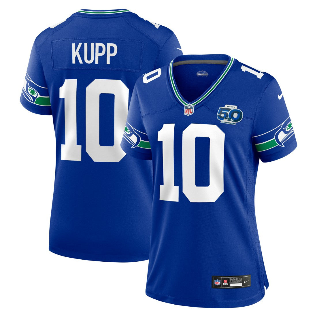 NFL Seattle Seahawks Cooper Kupp  Women's Alternate 50th Season Game Jersey