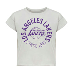 Los Angeles Lakers Sportiqe Women's Cropped Genuine Issue Collection Alana T-Shirt - Gray shop