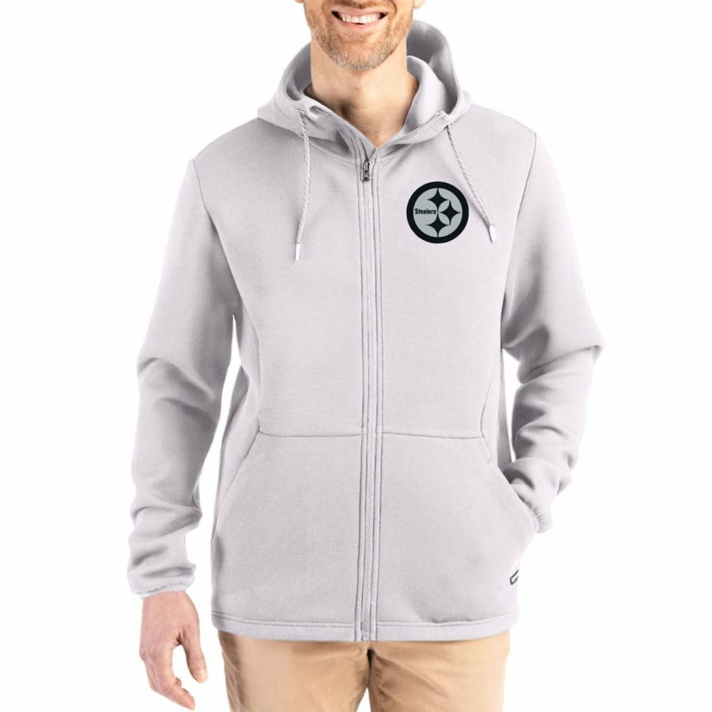 NFL Pittsburgh Steelers Cutter & Buck Roam Epic Comfort Recycled Full-Zip Hoodie Jacket