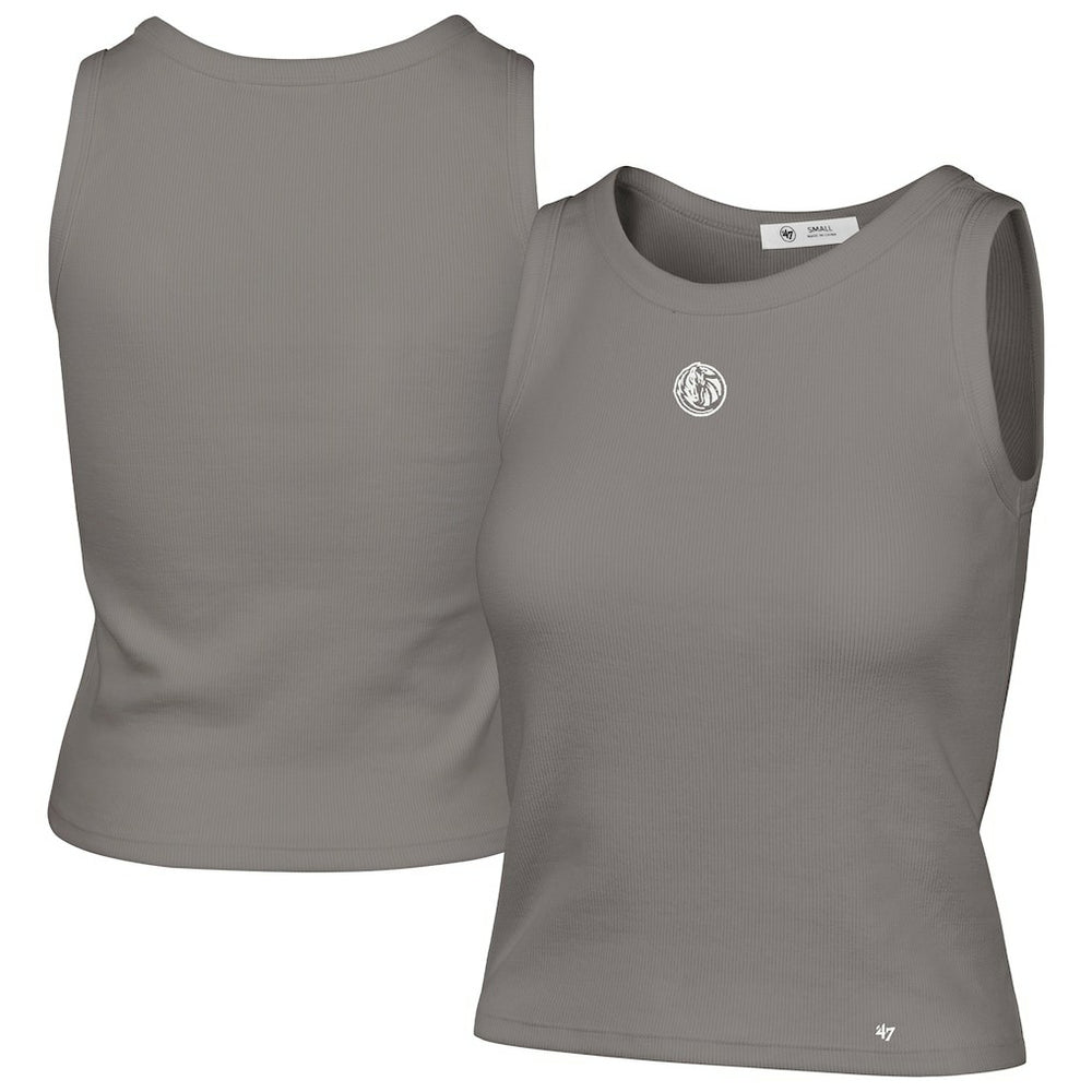 Dallas Mavericks '47 Women's Cropped Skyhook Baby Rib Tank sale - Gray | 47 brand for sale