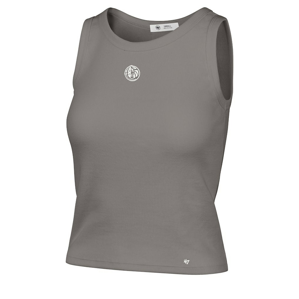 Dallas Mavericks '47 Women's Cropped Skyhook Baby Rib Tank sale - Gray | 47 brand for sale