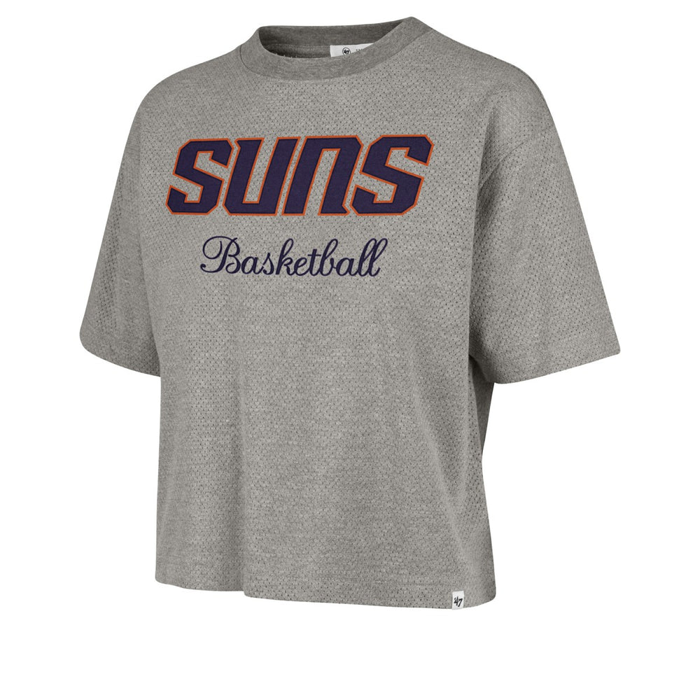 Phoenix Suns '47 Women's Pivot Drop Needle Cropped T-Shirt - Gray | 47 brand outlet