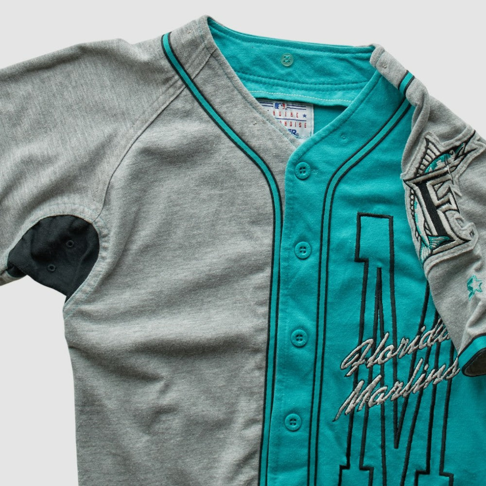 Miami Marlins Starter 90s Full Button Top - Teal Vintage