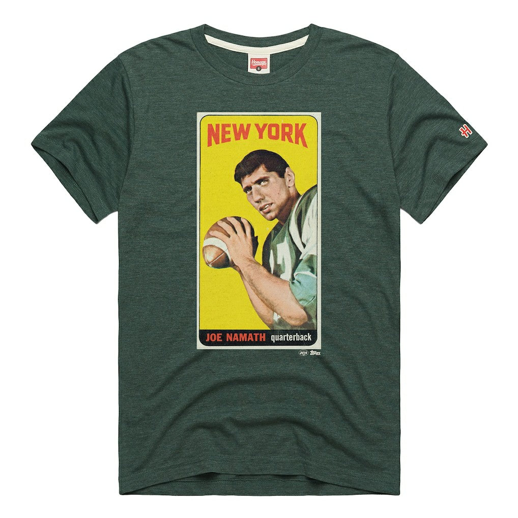 NFL New York Jets Joe Namath  Homage Unisex NFL Topps Trading Card Tri-Blend T-Shirt