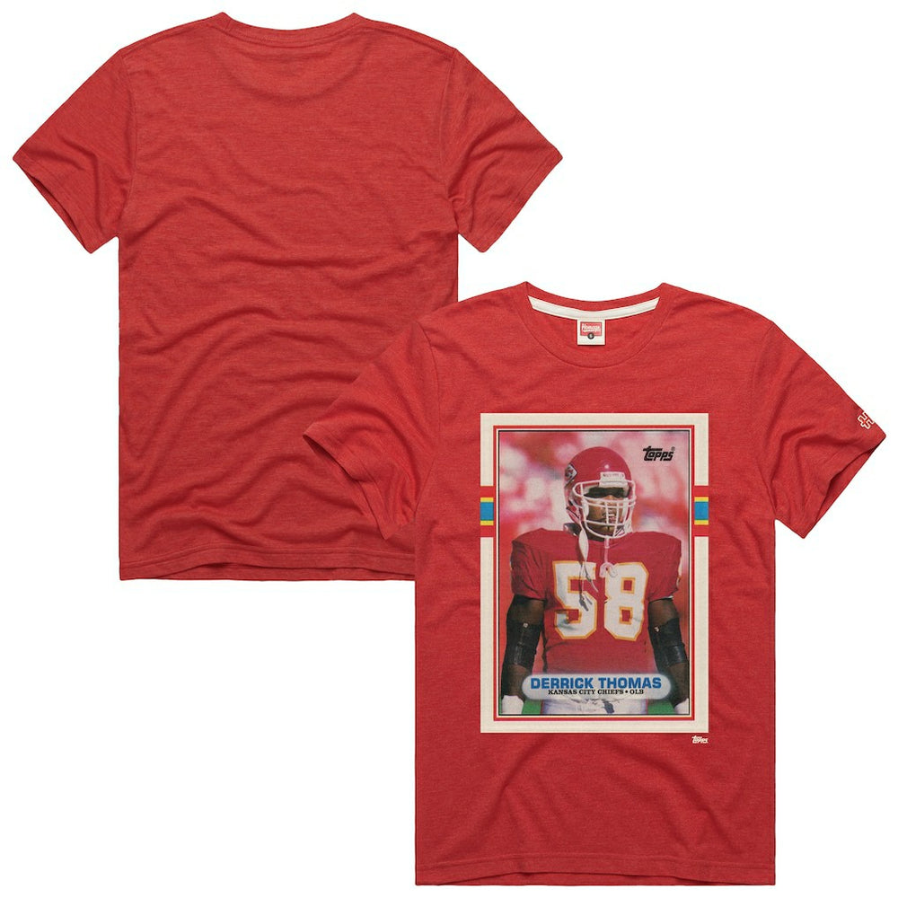 NFL Kansas City Chiefs Derrick Thomas  Homage Unisex NFL Topps Trading Card Tri-Blend T-Shirt