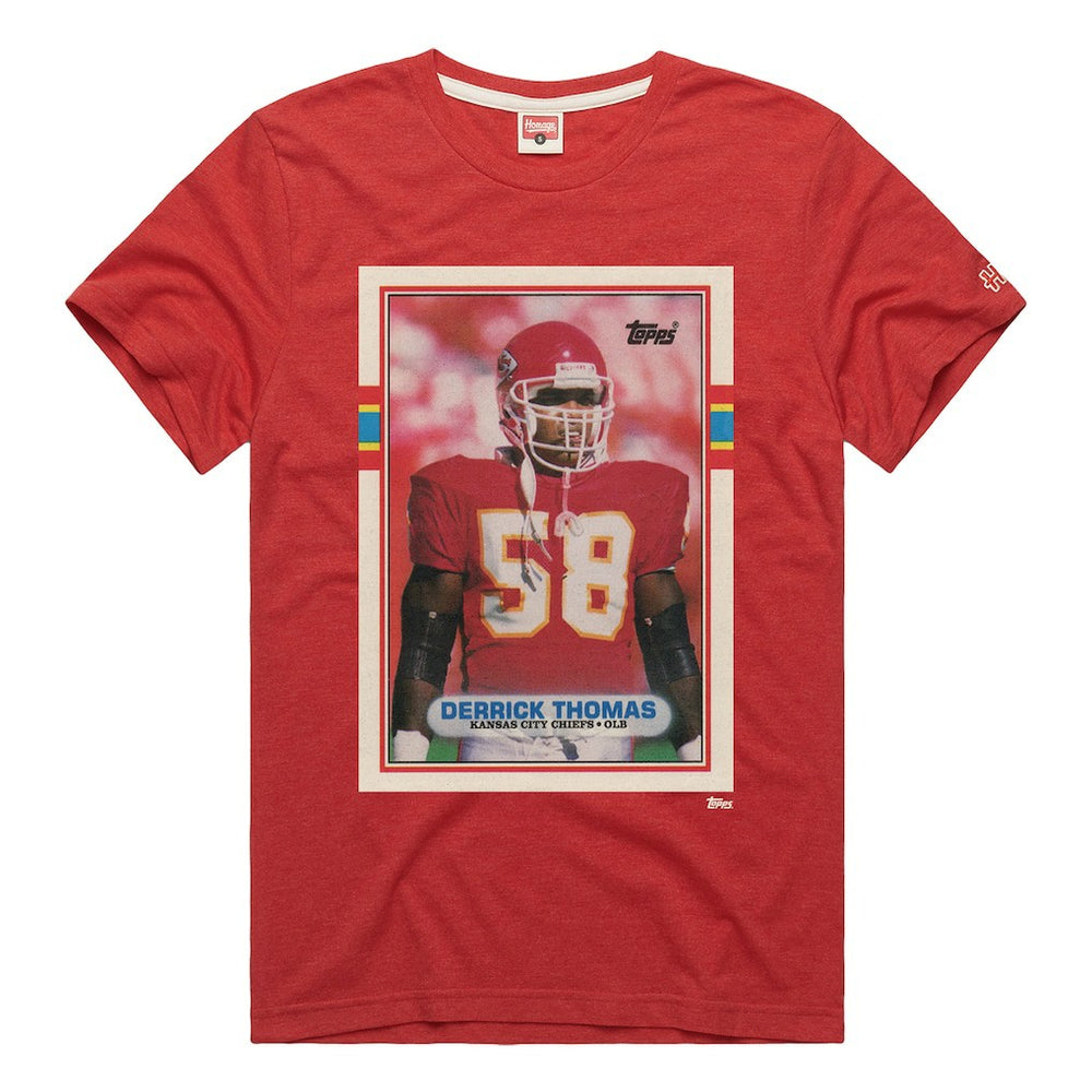 NFL Kansas City Chiefs Derrick Thomas  Homage Unisex NFL Topps Trading Card Tri-Blend T-Shirt